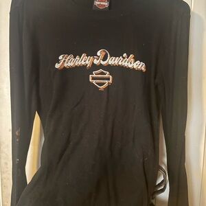 Harley-Davidson Black and Orange Logo Long Sleeve
